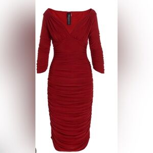 Norma Kamali Red Long Sleeve Dress